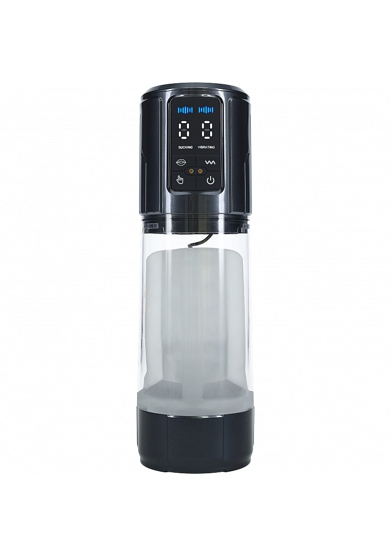 Shots Toys PUMPED UltraLift Rechargeable Auto Masturbator Grey Masturbators and Strokers