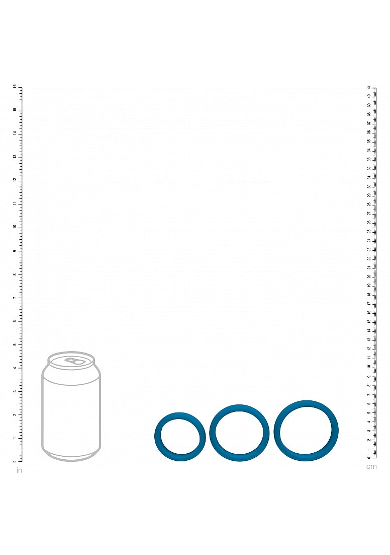 Shots LEVELZ Wide O Silicone Cock Ring Set of 3 Sizes L/XL/2X Cock Ring Sets