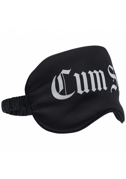 Shots Toys OUCH! Satin Cum Slut Printed Bondage Mask - Masks And Blindfolds