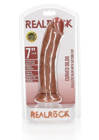 Realrock Curved Realistic Dildo with Suction Cup 18 cm - Realistic Dildos