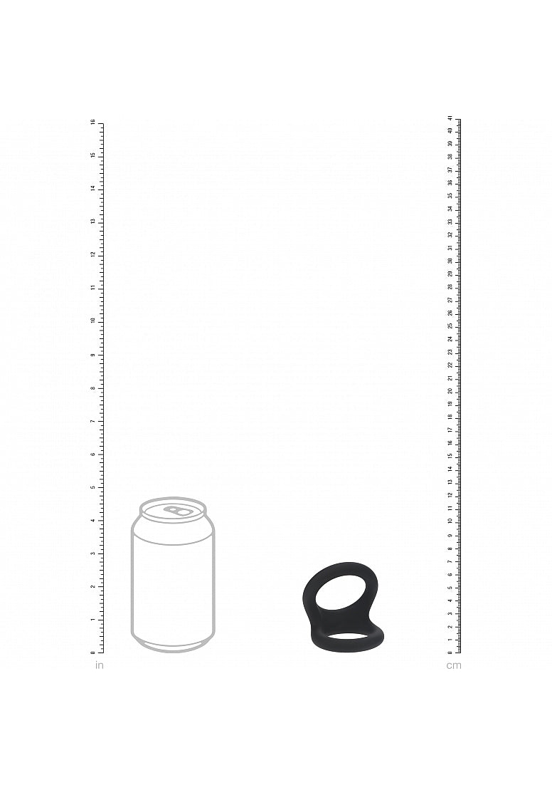 Shots LEVELZ Double O Silicone Cock and Balls Rings Black Stretchy Cock Rings