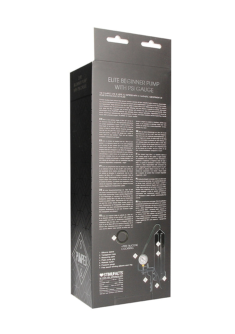 Shots Pumped Elite Beginner Penis Pump with PSI Gauge - Penis Pumps And Stretchers