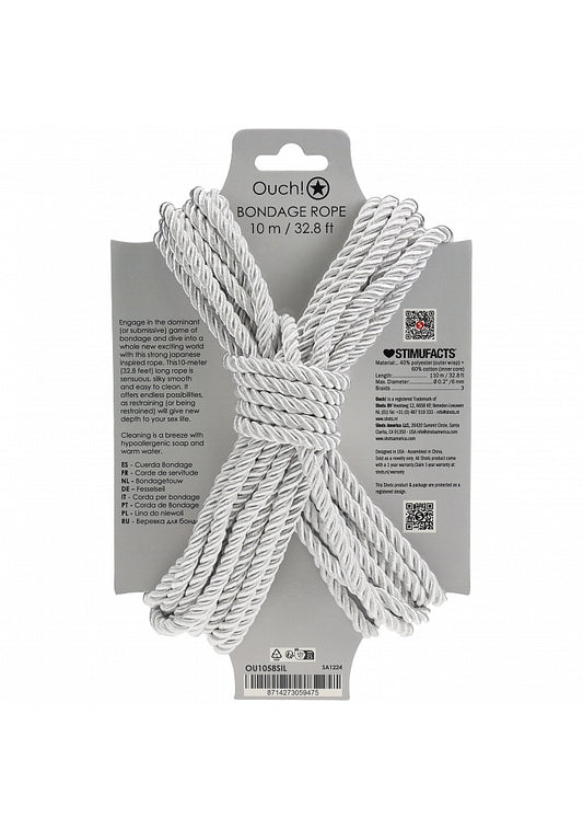 OUCH! Silky Smooth Nylon Bondage Rope 10m Cuffs And Restraints