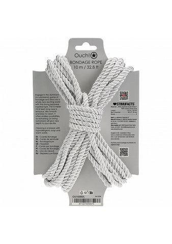 OUCH! Silky Smooth Nylon Bondage Rope 10m - Cuffs And Restraints