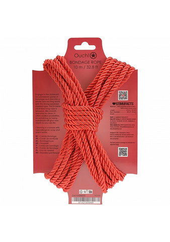 OUCH! Silky Smooth Nylon Bondage Rope 10m - Cuffs And Restraints
