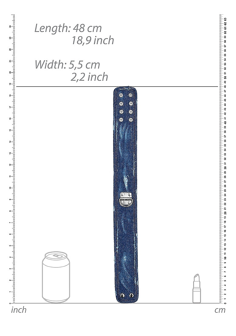 Shots Toys Denim Style Bondage Collar With Leash - Collars and Leads