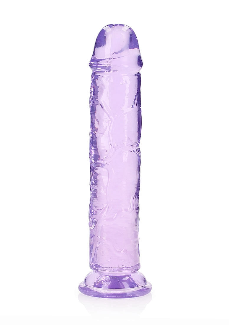 Realrock Crystal Clear 10 Inch Dildo Straight No Balls Purple Realistic Dildos