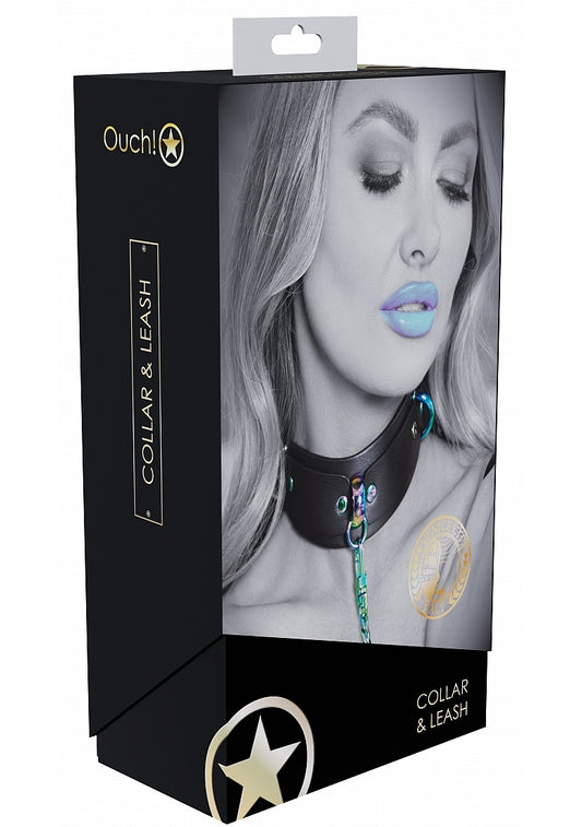 Shots Toys Ouch! Venice Collection BDSM Collar with Leash - Collars and Leads