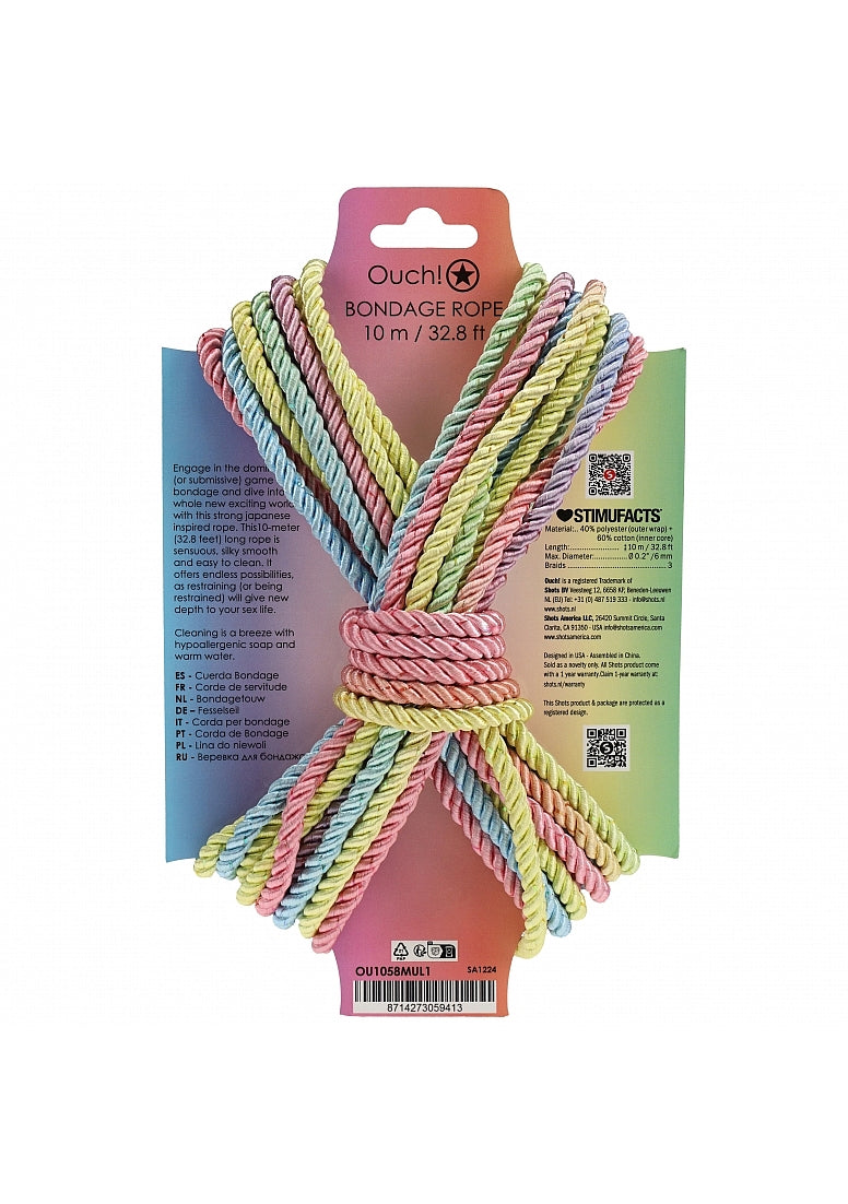 OUCH! Silky Smooth Nylon Bondage Rope 10m Cuffs And Restraints