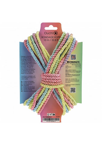 OUCH! Silky Smooth Nylon Bondage Rope 10m - Cuffs And Restraints