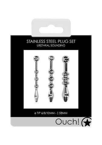 Shots Urethral Sounding Stainless Steel Plug Set - Urethral Sounds