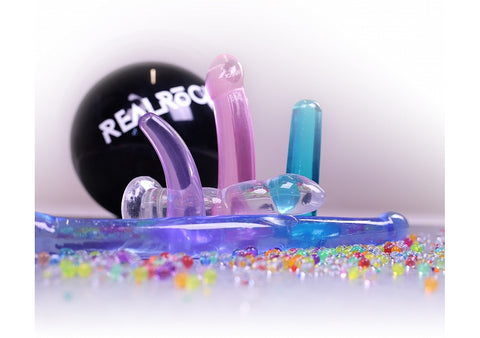 Realrock Crystal Clear Non Realistic Suction Cup Dildo 13cm - Non-Realistic Dildos