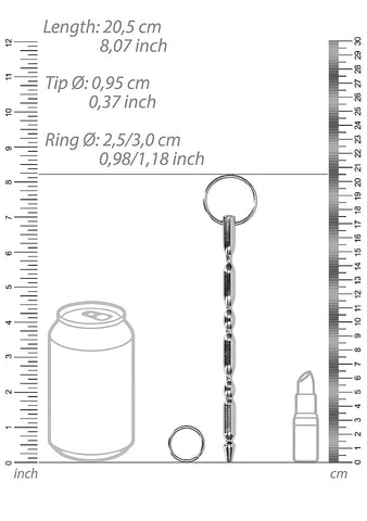 Shots Toys Urethral Sounding Stainless Steel Mens Dilator - Urethral Sounds