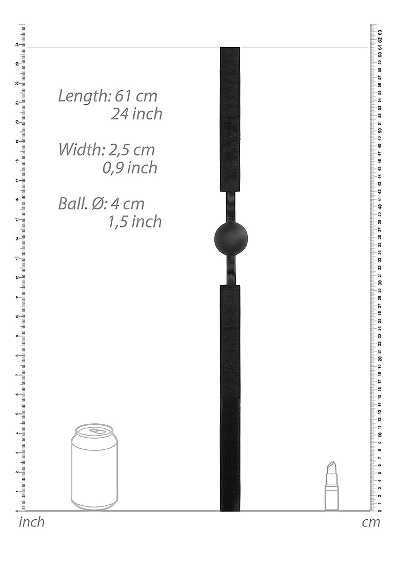 Shots Toys Velvet and Velcro Adjustable Silicone Ball Gag - Bondage Gags and Bits