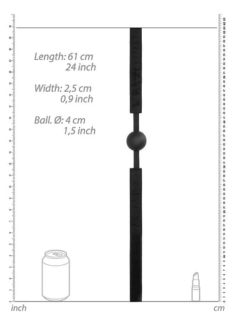 Shots Toys Velvet and Velcro Adjustable Silicone Ball Gag - Bondage Gags and Bits