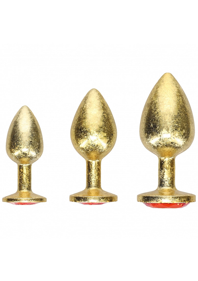 OUCH! Milan Collection Metallic Butt Plugs with Gem Bases Butt Plugs