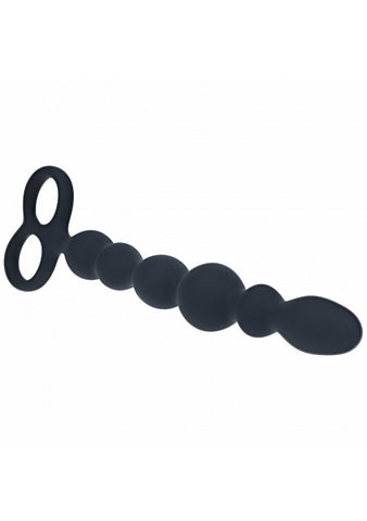 Shots LEVELZ Beaded Silicone Anal Probe with Double Loop - Anal Beads and Balls