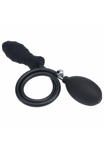 Shots LEVELZ Ribbed Silicone Inflatable Anal Plug - Butt Plugs