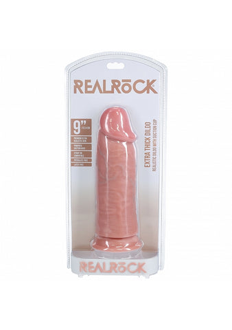 RealRock Extra Thick Straight Dong without Balls 9 Inch - Realistic Dildos