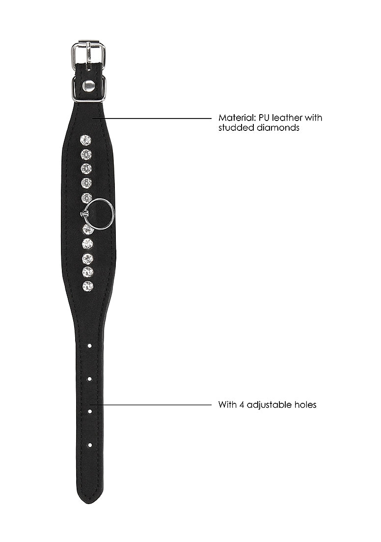 Shots Toys Diamond Studded Bondage Wrist Cuffs - Cuffs And Restraints