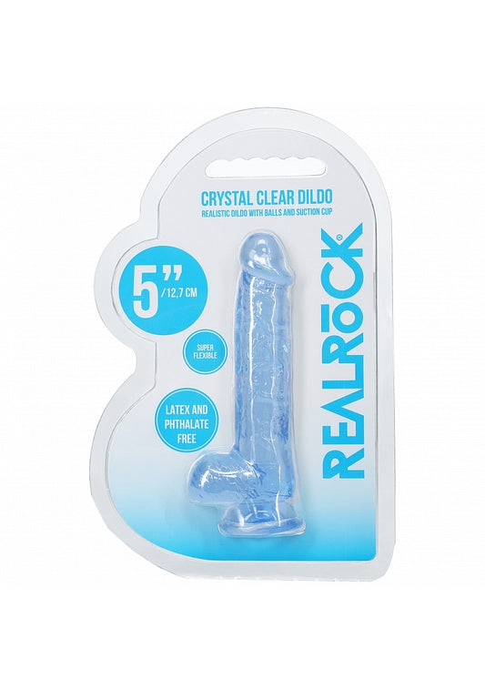 REALROCK 5 Inches Crystal Clear Realistic Dildo with Balls - Realistic Dildos
