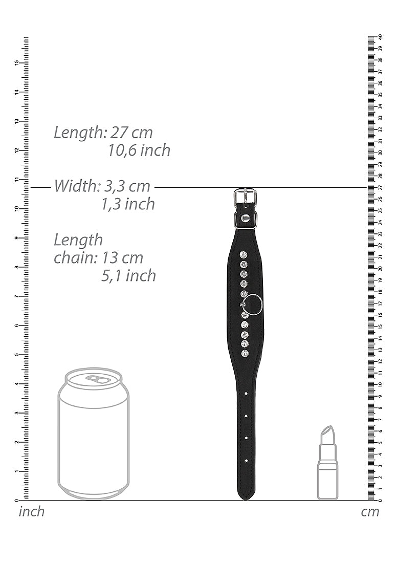 Shots Toys Diamond Studded Bondage Wrist Cuffs - Cuffs And Restraints