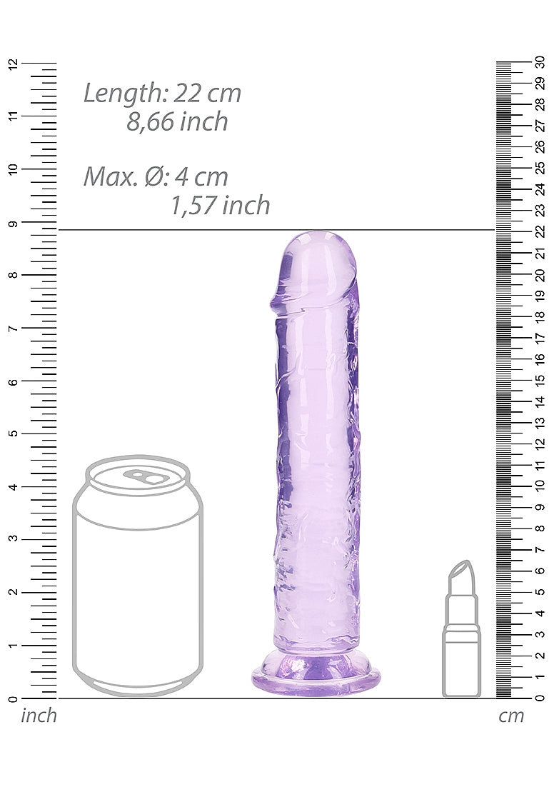 Realrock Crystal Clear 8 Inch No Balls Straight Dildo Realistic Dildos
