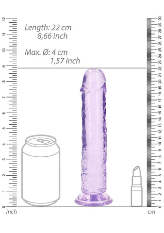 Realrock Crystal Clear 8 Inch No Balls Straight Dildo - Realistic Dildos