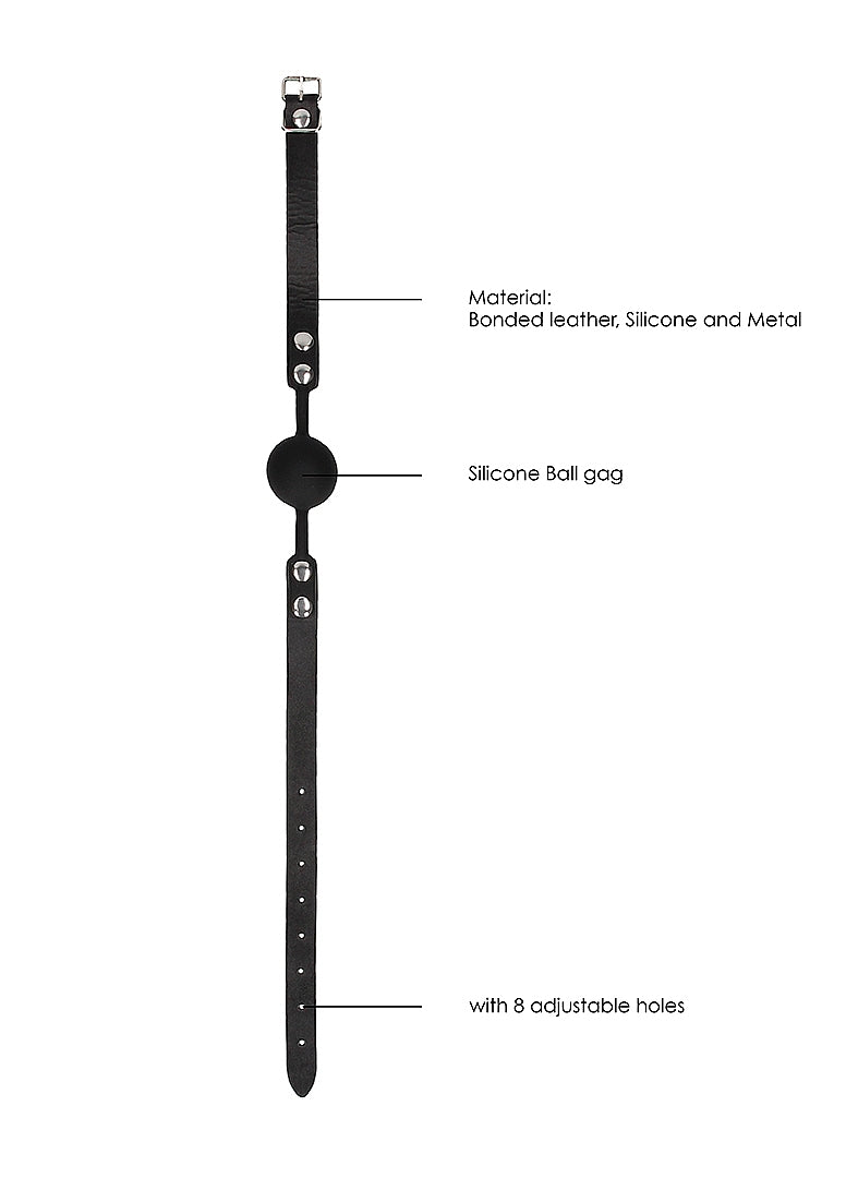 Shots Silicone Ball Gag with Adjustable Bonded Leather Straps - Bondage Gags and Bits