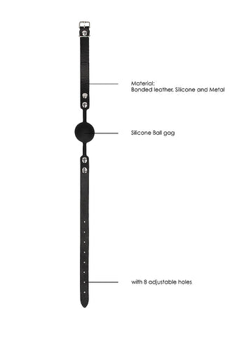 Shots Silicone Ball Gag with Adjustable Bonded Leather Straps - Bondage Gags and Bits