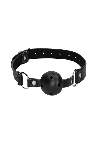Shots Toys Breathable Bondage Ball Gag With Nipple Clamps - Bondage Gags and Bits