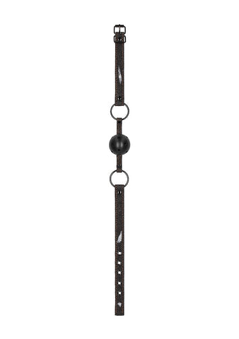 Shots Toys Breathable Ball Gag with Roughend Denim Straps - Bondage Gags and Bits