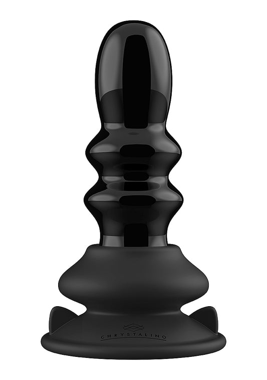 Shots Ribbly Remot Control Rechargeable Glass Vibrator - Glass Sex Toys