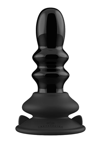 Shots Ribbly Remot Control Rechargeable Glass Vibrator - Glass Sex Toys