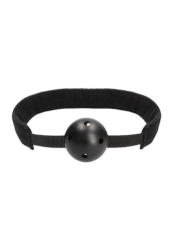 Shots Toys Breathable Ball Gag With Velvet & Velcro Straps - Bondage Gags and Bits