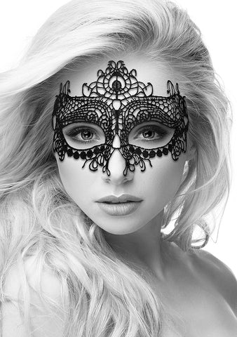Shots Toys Queen High Quality Bodnage Lace Eye Mask - Masks And Blindfolds