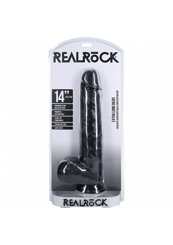 Realrock Extra Large Straight D/ildo with Balls 35.5cm - Realistic Dildos