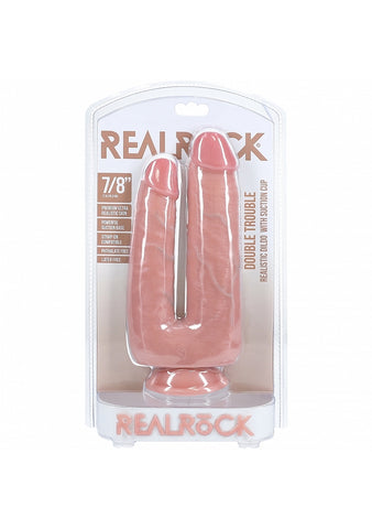 RealRock Ultra Realistic Skin Double Trouble Dildo 7/8 Inch - Realistic Dildos