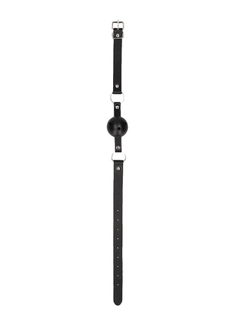 Shots Breathable BDSM Ball Gag With Bonded Leather Straps - Bondage Gags and Bits