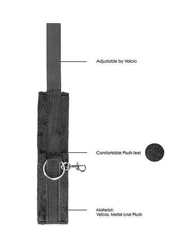 Shots Toys OUCH Black and White Velcro Hogtie With Hand and Ankle Cuffs - Cuffs And Restraints