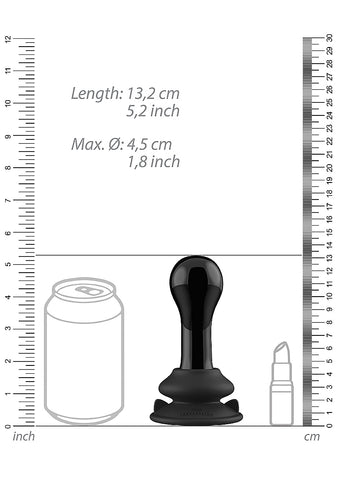 Shots Globy Suction Cup Rechargeable Glass Remote Vibrator - Glass Sex Toys