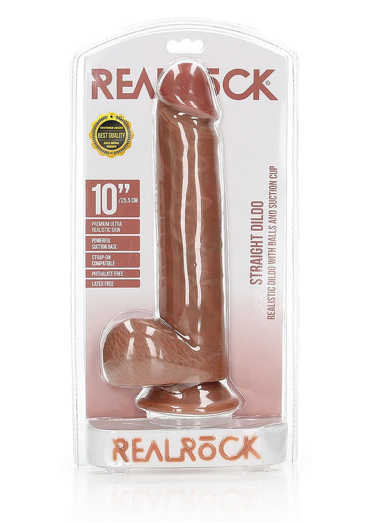 Realrock Straight Realistic Dildo With Balls 25.5cm - Realistic Dildos