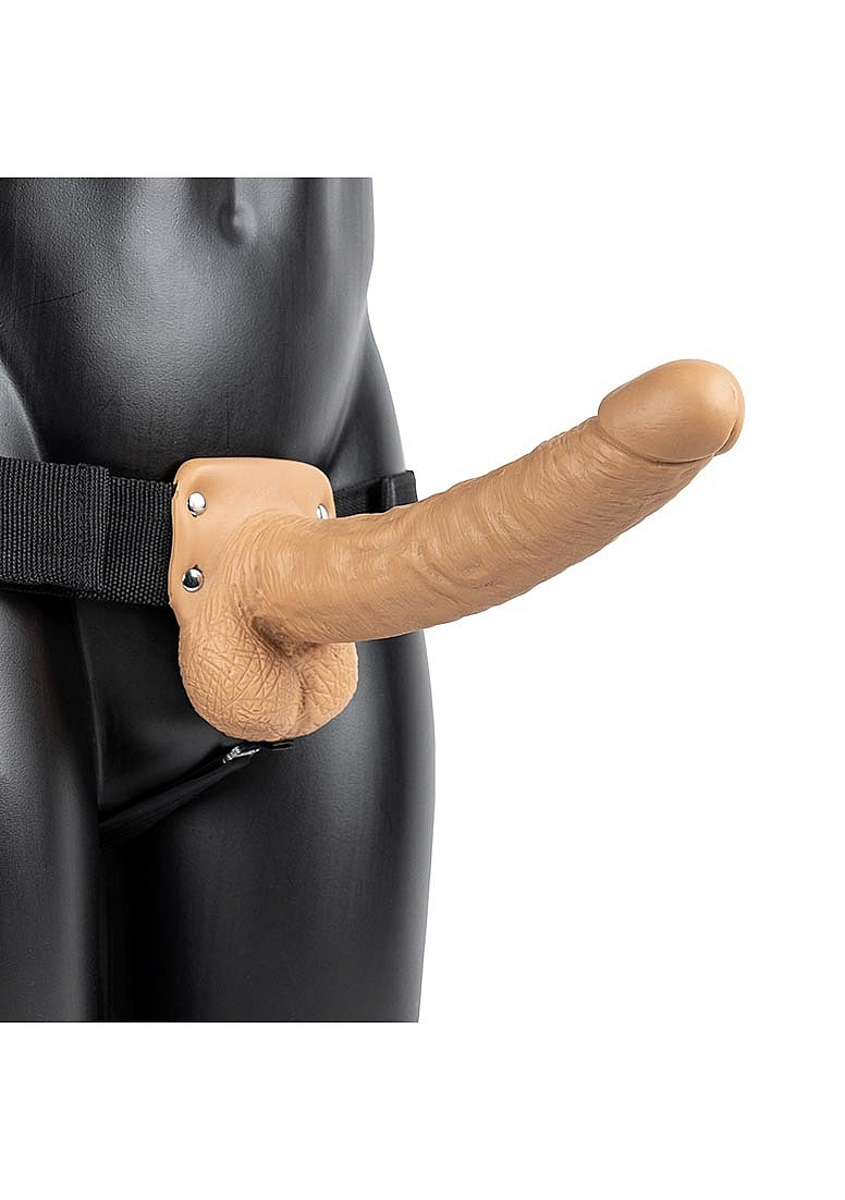 Shots Toys RealRock Hollow Strapon with Balls 23 cm - Strap On Sextoys
