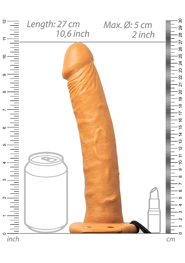 Shots Toys Vibrating Hollow Strapon without Balls 24.5 cm - Strap On Sextoys