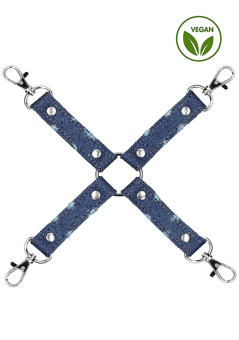 Shots Toys Roughend Denim Style Fetish Play Hogtie - Cuffs And Restraints