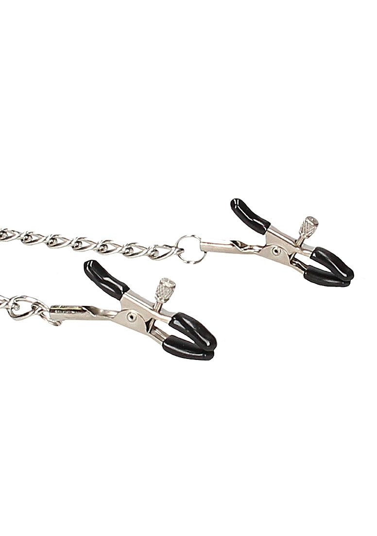 Shots Toys Breathable Bondage Ball Gag With Nipple Clamps - Bondage Gags and Bits