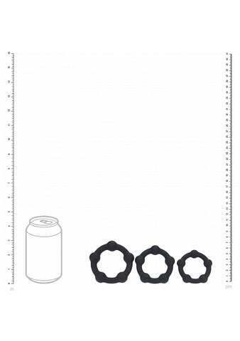 Shots LEVELZ Beaded Silicone Cock Ring Set of 3 Sizes - Cock Ring Sets