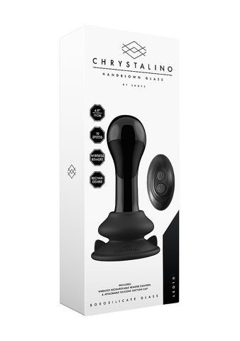 Shots Globy Suction Cup Rechargeable Glass Remote Vibrator - Glass Sex Toys