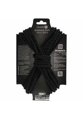 OUCH! Silky Smooth Nylon Bondage Rope 10m - Cuffs And Restraints