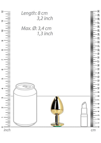 Shots Toys Round Gem Metal Butt Plug Medium - Butt Plugs